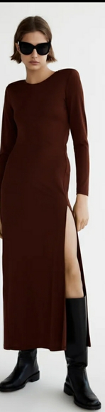 Zara maxi dress with shoulder pads - Picture 7 of 9